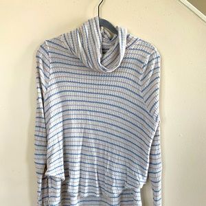 Free People White and Blue Striped  Long Sleeve.